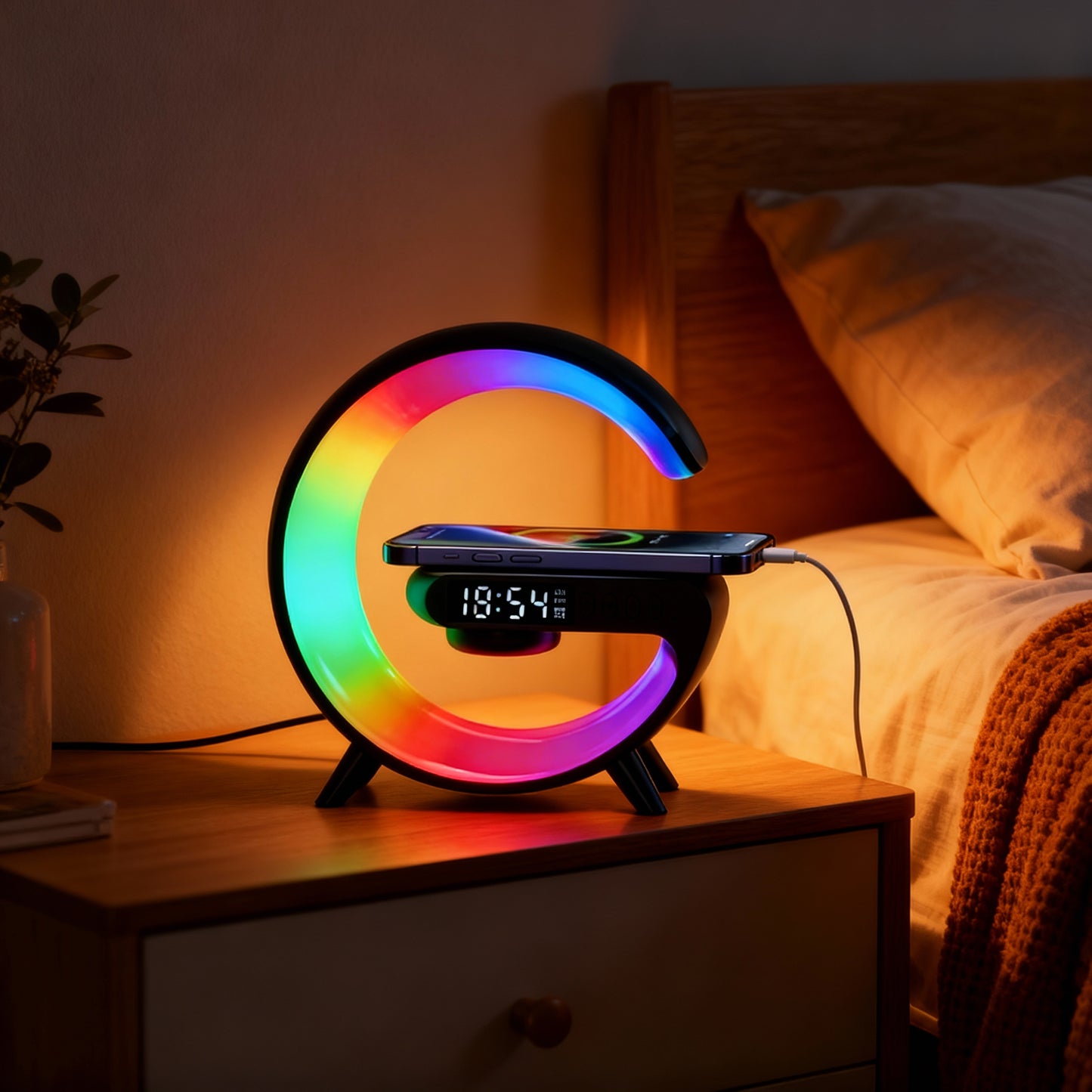 XENDRIC AuraStation – Smart Lamp, Bluetooth Speaker & Fast Wireless Charger
