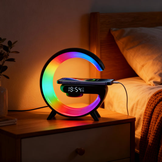 XENDRIC AuraStation – Smart Lamp, Bluetooth Speaker & Fast Wireless Charger